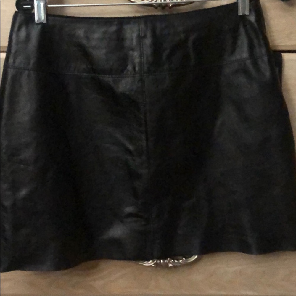 Wilson’s black leather mini skirt